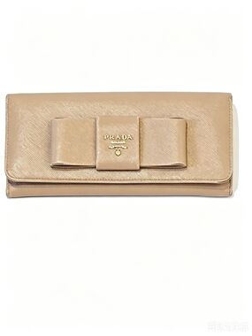 Prada Saffiano Leather Wallet with Gold Hardware